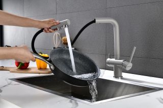 Смеситель для кухни Paulmark Serpentine Se213222-DG графит